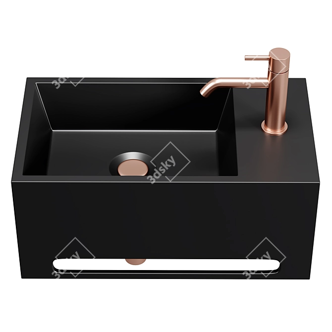 Wiesbaden Julia Fontein: Sleek Solid Surface Basin 3D model image 2