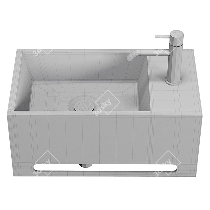 Wiesbaden Julia Fontein: Sleek Solid Surface Basin 3D model image 3