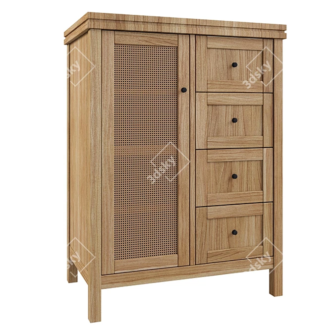 Gabin Chest of Drawers - Compact Storage with Wardrobe 3D model image 1