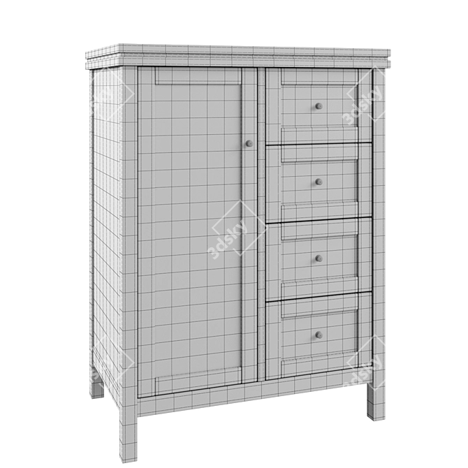 Gabin Chest of Drawers - Compact Storage with Wardrobe 3D model image 2