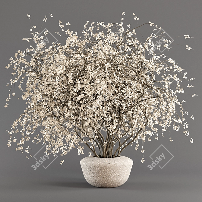 Concrete Vases with Branches 3D model image 3