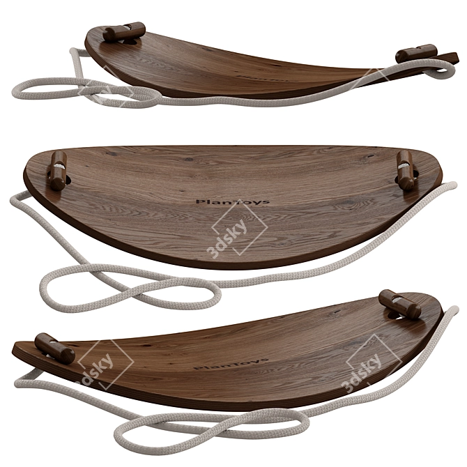 Sturdy Wood Balance Board 3D model image 1