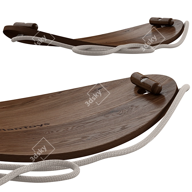 Sturdy Wood Balance Board 3D model image 2