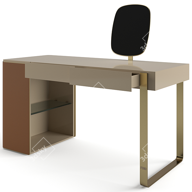 Elegance Redefined: Fendi Casa Icon Desk 3D model image 6