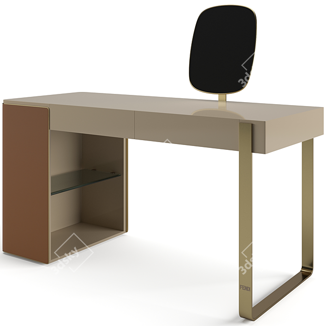 Elegance Redefined: Fendi Casa Icon Desk 3D model image 2