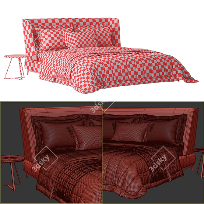 Sleek and Stylish Minotti Reeves Bed 3D model image 5