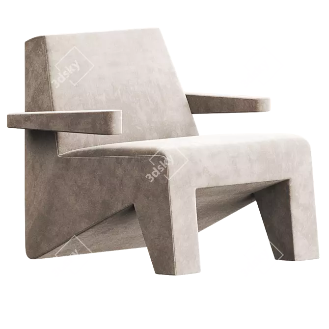 CUBIC Easy Chair: Modern Comfort and Style 3D model image 2