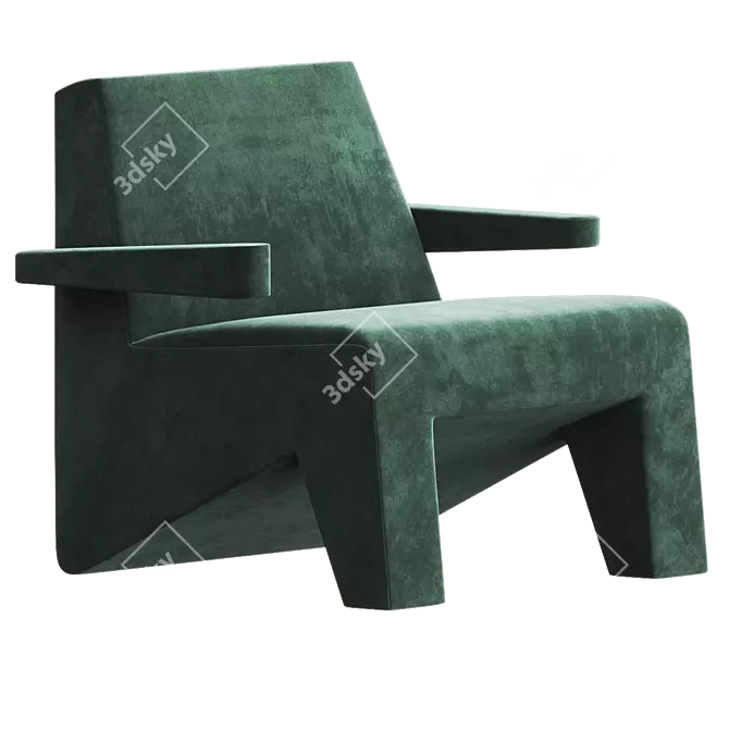 CUBIC Easy Chair: Modern Comfort and Style 3D model image 3