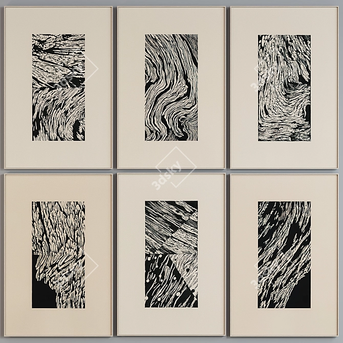 Modern Abstract Picture Frame Set 3D model image 2