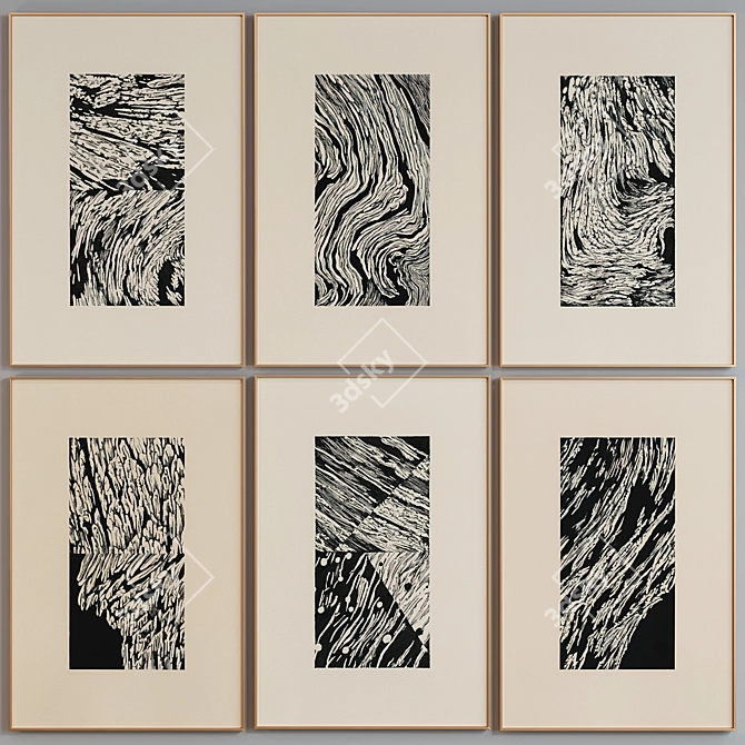 Modern Abstract Picture Frame Set 3D model image 3