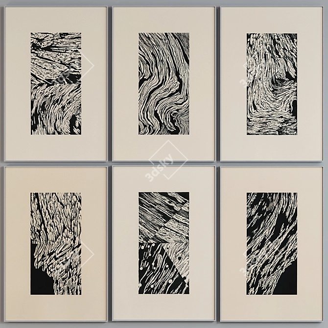 Modern Abstract Picture Frame Set 3D model image 4