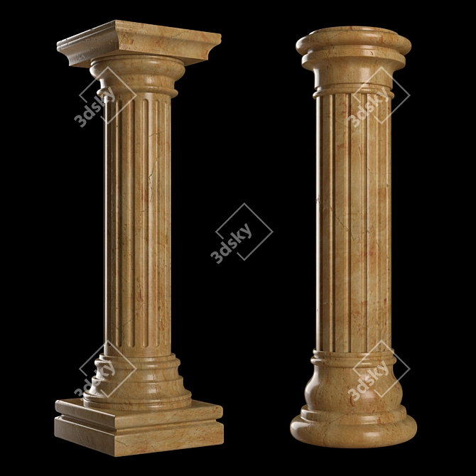 Elegant Pillar Stone Stand 3D model image 1