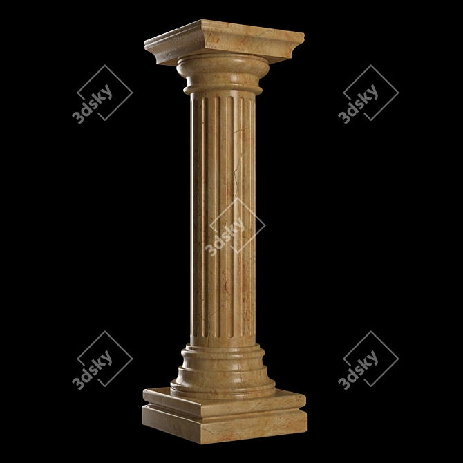 Elegant Pillar Stone Stand 3D model image 2