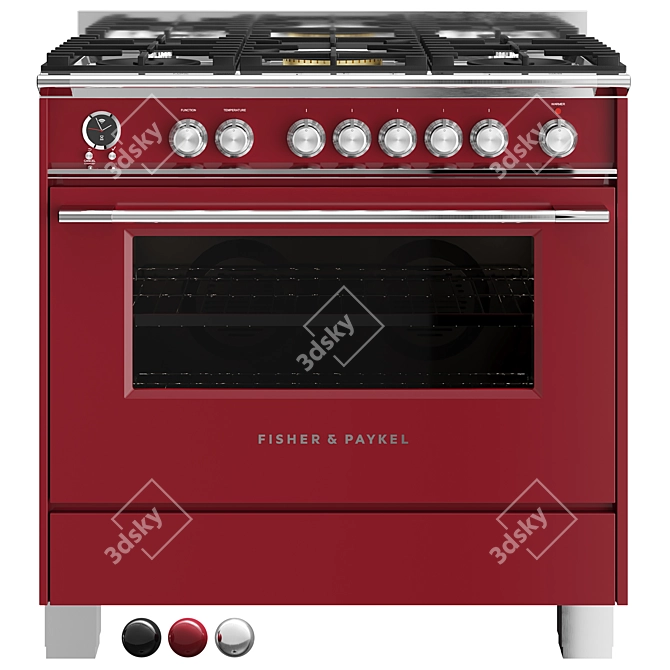 Fisher & Paykel Gas Stove: Stylish OR90SCG6B1 3D model image 1