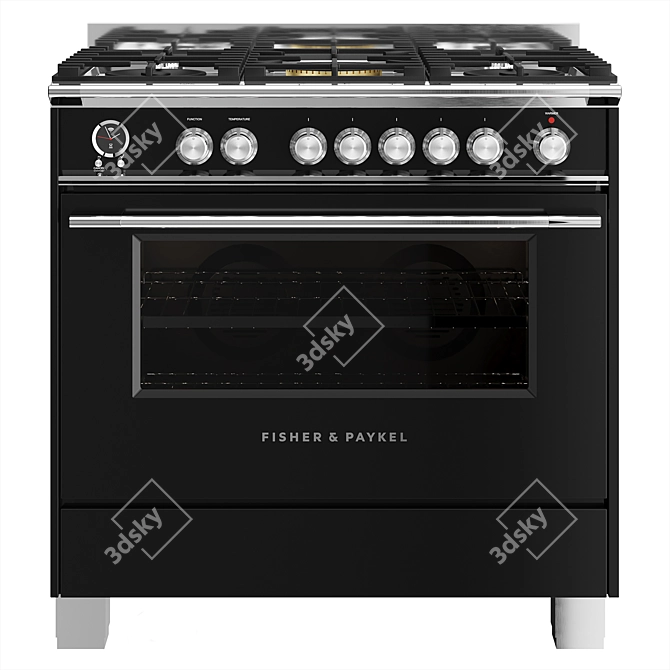 Fisher & Paykel Gas Stove: Stylish OR90SCG6B1 3D model image 4