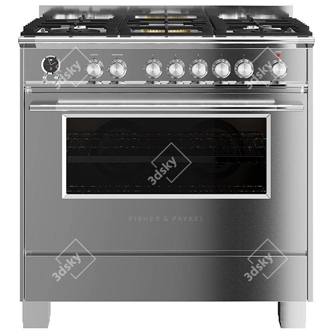 Fisher & Paykel Gas Stove: Stylish OR90SCG6B1 3D model image 5