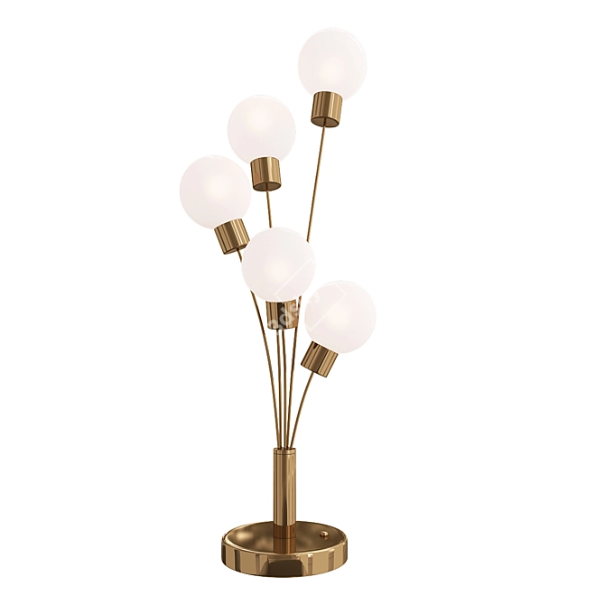 Elegant Aged Brass Table Lamp 3D model image 1