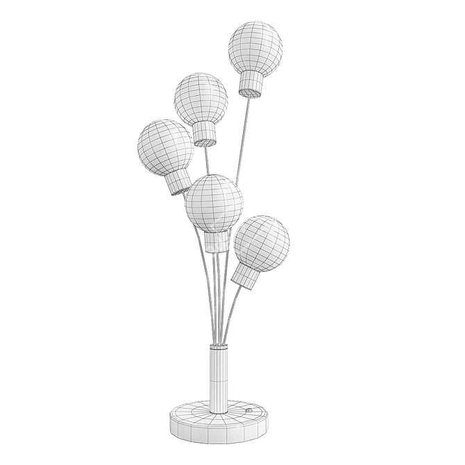 Elegant Aged Brass Table Lamp 3D model image 2