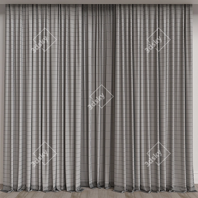 Elegant Window Drapery 3D model image 3