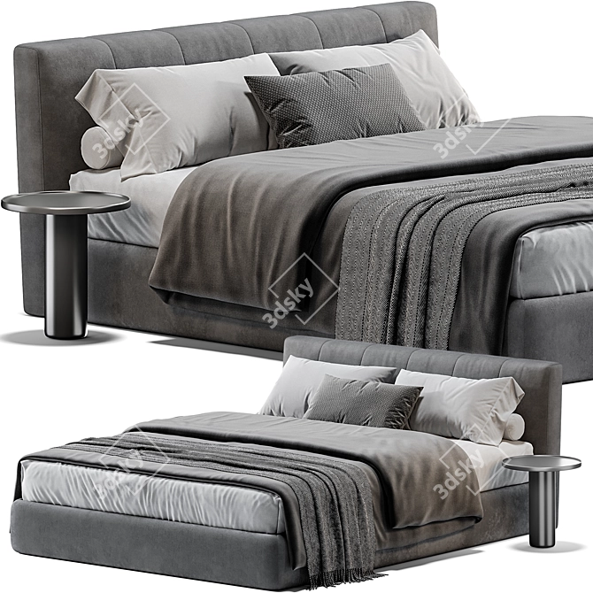 Lema Warp Bed: Modern Design, High-Quality Materials 3D model image 3