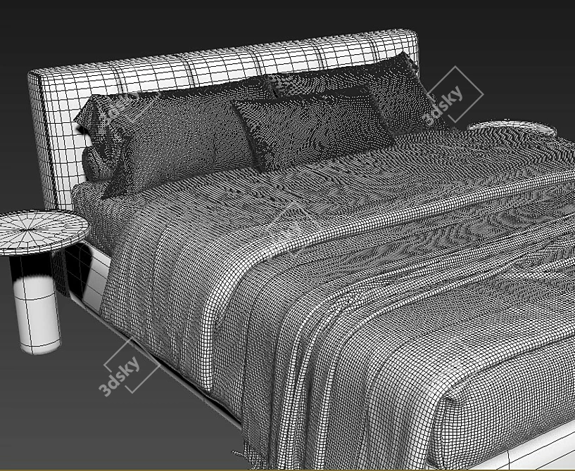 Lema Warp Bed: Modern Design, High-Quality Materials 3D model image 2