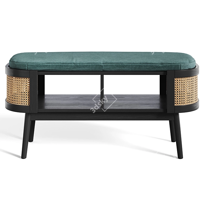 Laora Bench: Stylish Woven Storage 3D model image 2