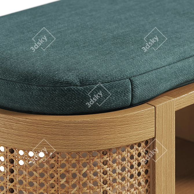 Laora Bench: Stylish Woven Storage 3D model image 3