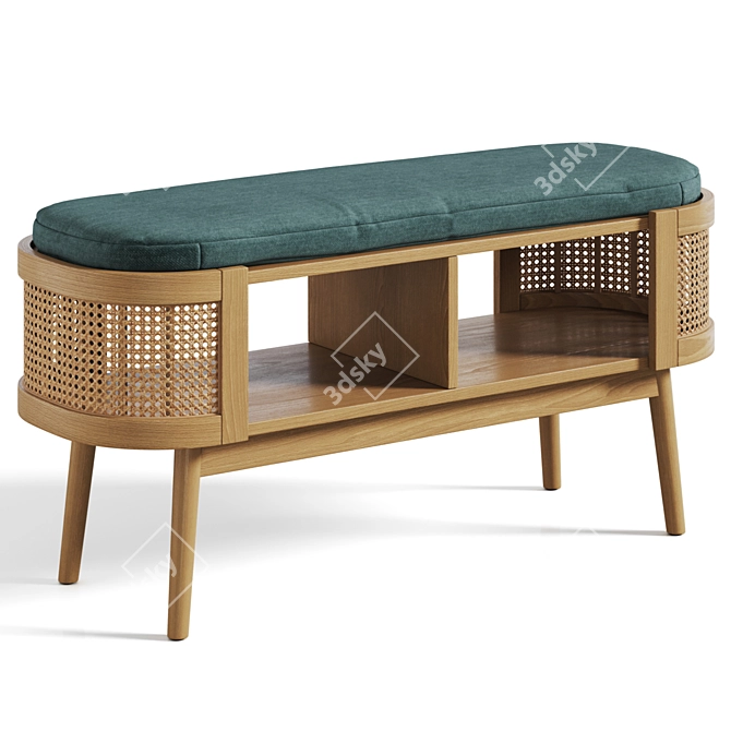 Laora Bench: Stylish Woven Storage 3D model image 5