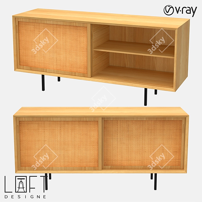 Modern Wooden Chest of Drawers 3D model image 1