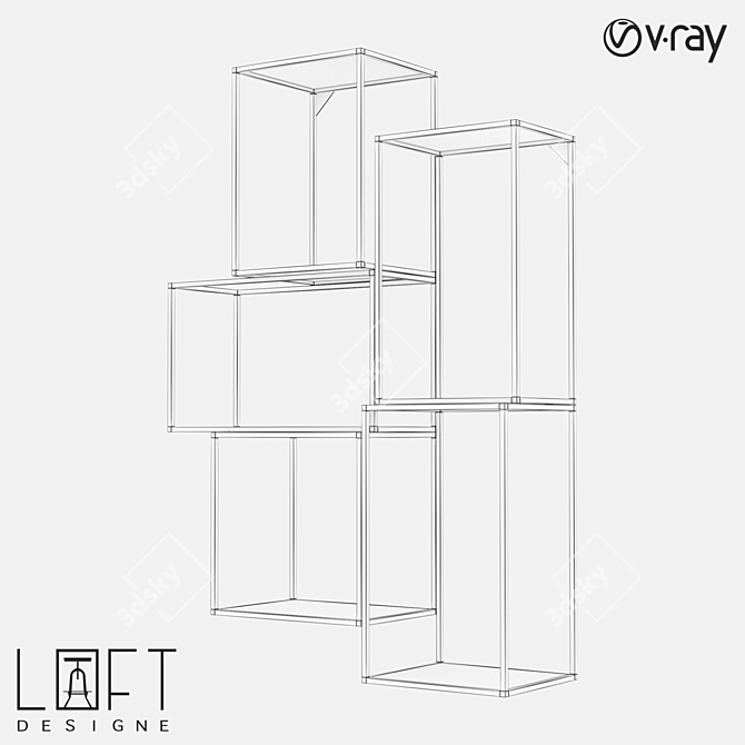 Metal Hanging Rack, LoftDesign 81511 3D model image 2