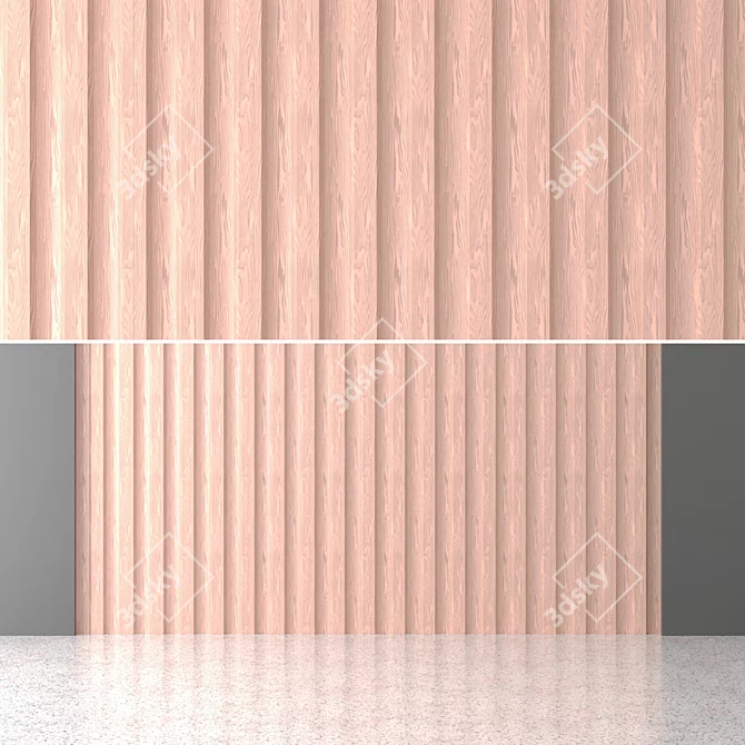 Minimalist Wave Wall Panels 3D model image 3