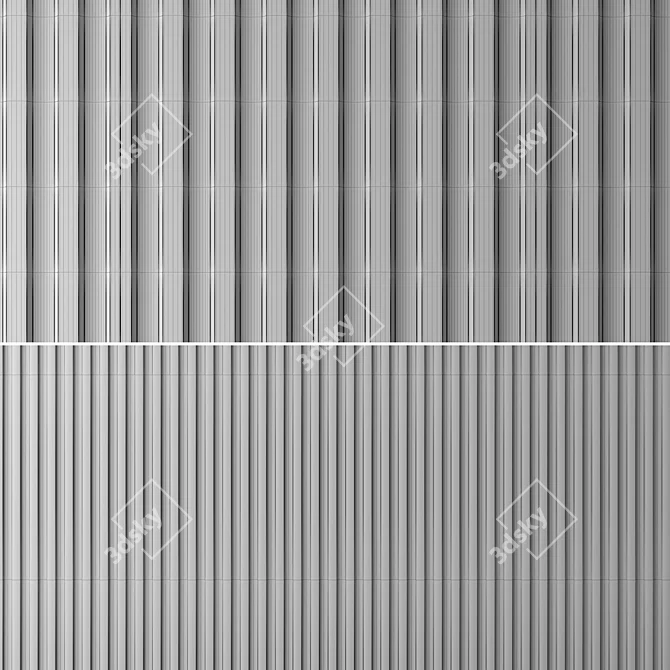 Minimalist Wave Wall Panels 3D model image 4