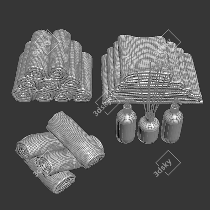 Luxury Towels Set 3D model image 3