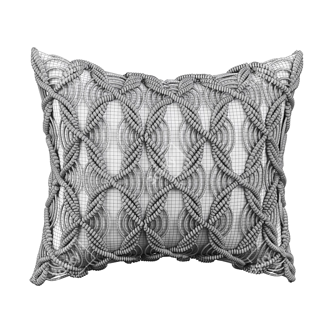 Boho Macrame Pillow Cover 3D model image 3