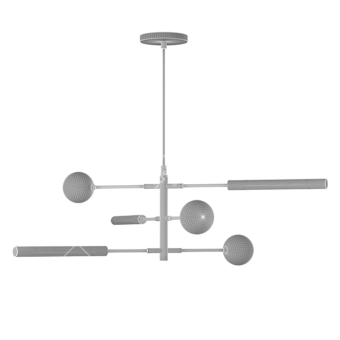 Elegant Runna Pendant Chandelier 3D model image 3