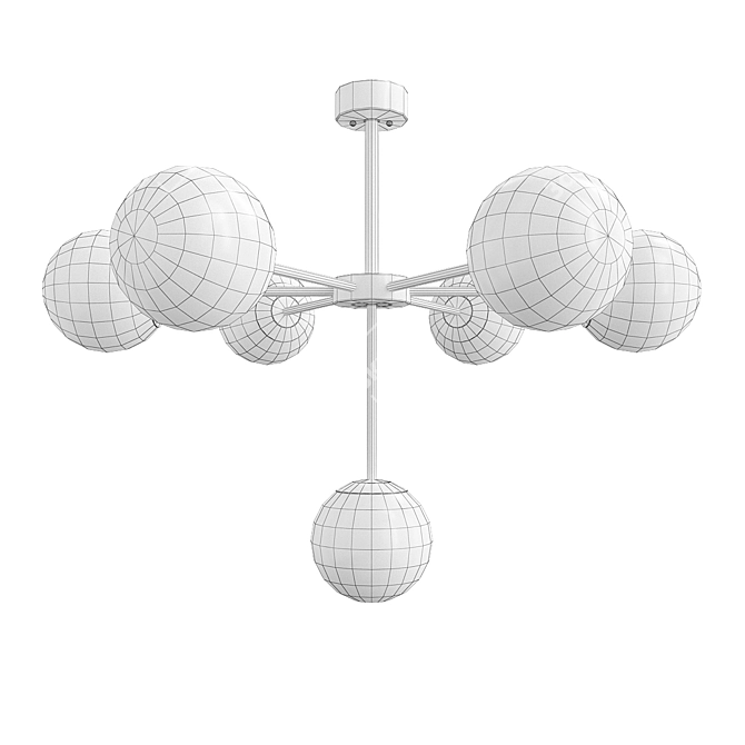 Spherical Shade Chandelier: High-Quality Illumination at Its Finest 3D model image 2