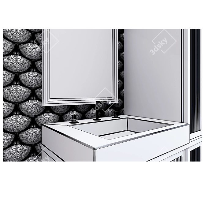 Modern Bathroom Set Design 3D model image 3