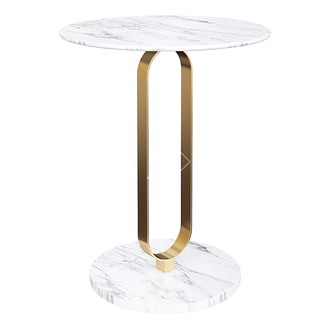 Gleaming Brass Hensley Side Table 3D model image 1