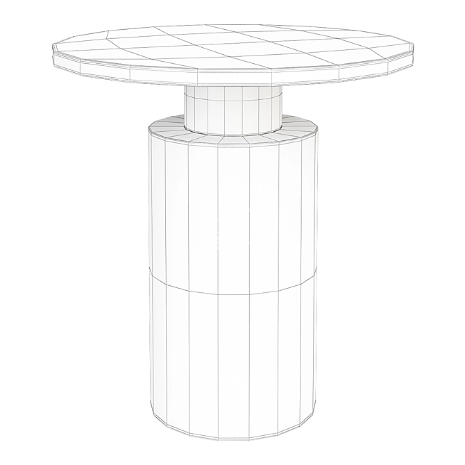 Elegant Terzo Marble Side Table 3D model image 2