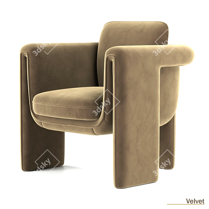 Floria Velvet Accent Chair 3D model image 2