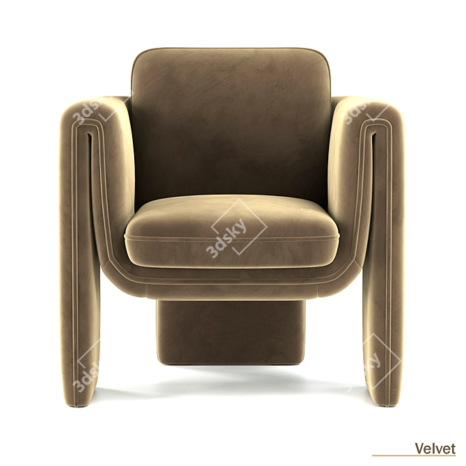 Floria Velvet Accent Chair 3D model image 3
