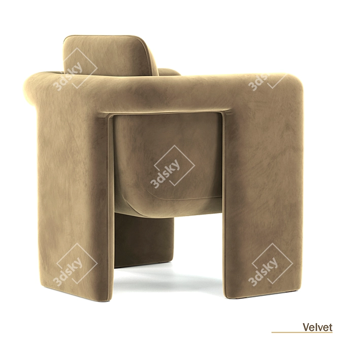 Floria Velvet Accent Chair 3D model image 4