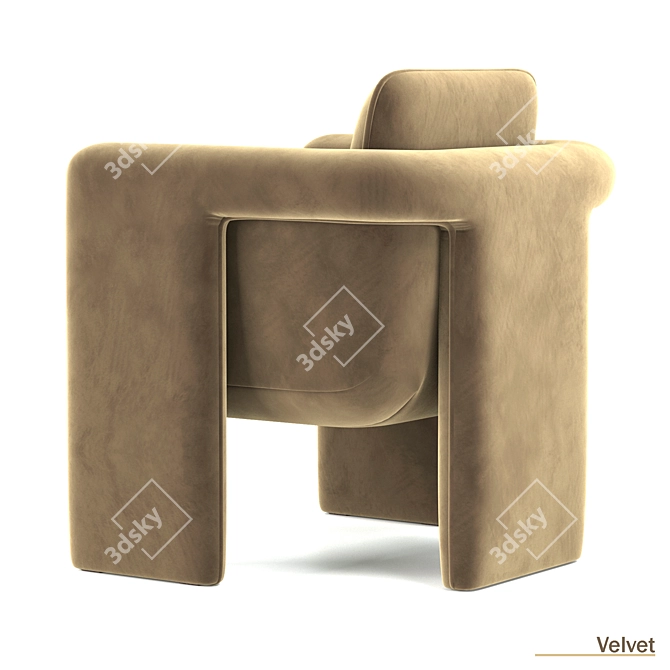 Floria Velvet Accent Chair 3D model image 5