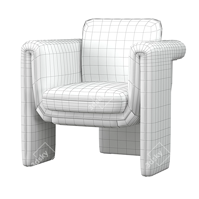 Floria Velvet Accent Chair 3D model image 6