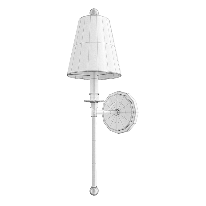 Elegant Adorned Wall Sconce 3D model image 2