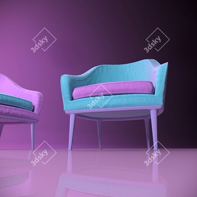 Modern Italian Armchairs: Colorful & Stylish 3D model image 1