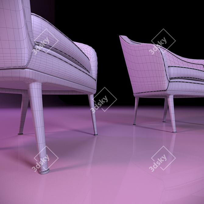 Modern Italian Armchairs: Colorful & Stylish 3D model image 6