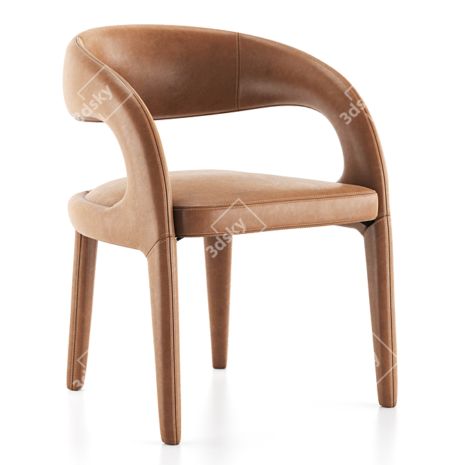 Hawkins Butterscotch Leather Dining Chair 3D model image 1