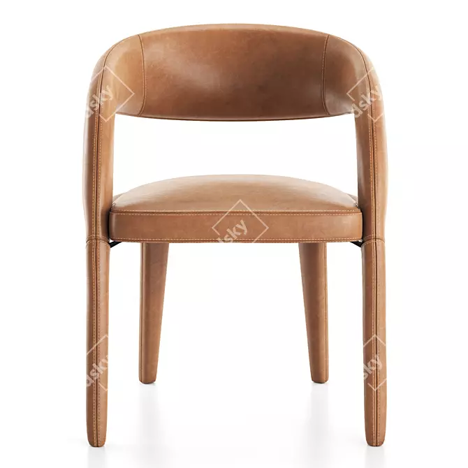 Hawkins Butterscotch Leather Dining Chair 3D model image 2