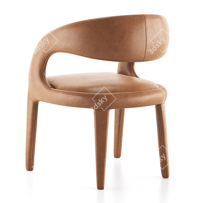 Hawkins Butterscotch Leather Dining Chair 3D model image 3